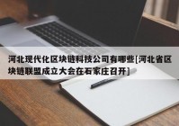 河北现代化区块链科技公司有哪些[河北省区块链联盟成立大会在石家庄召开]